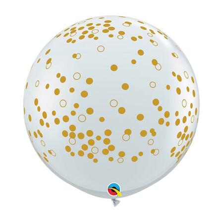 MAYFLOWER DISTRIBUTING 36 in. Confetti Dots A Round Latex Balloon 91709